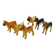 Vintage Celluloid Dog Figures Hard Plastic Mixed Lot Of 6