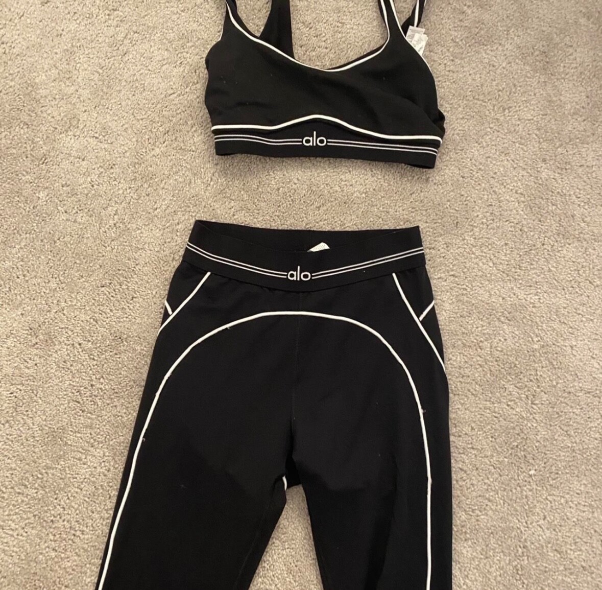 Alo Yoga black and white sportswear set #activewear | eBay