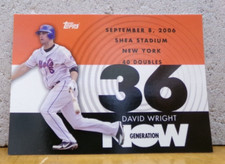 BASEBALL CARD GENERATION NOW DAVID WRIGHT NEW YORK METS # 36 OF HIS 40 DOUBLES