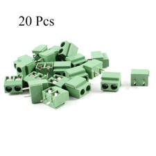 2 Pole 5mm Pitch PCB Mount Screw Terminal Block 8A 250V 20pc