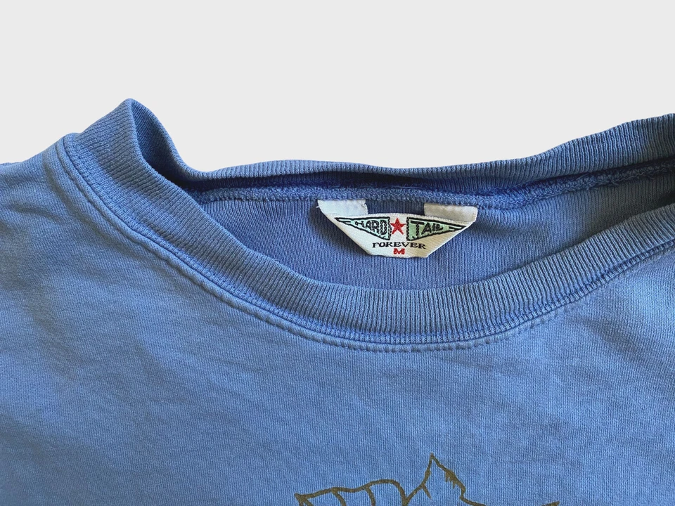 Винтажный жесткий хвост навсегда синий толстовка большого размера 100% хлопок без усадки средний - Изображение 3 из 4