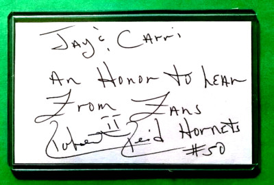 ROBERT REID Hornets - Rockets Basketball SIGNED / AUTOGRAPH 3x5 Index Card (e)