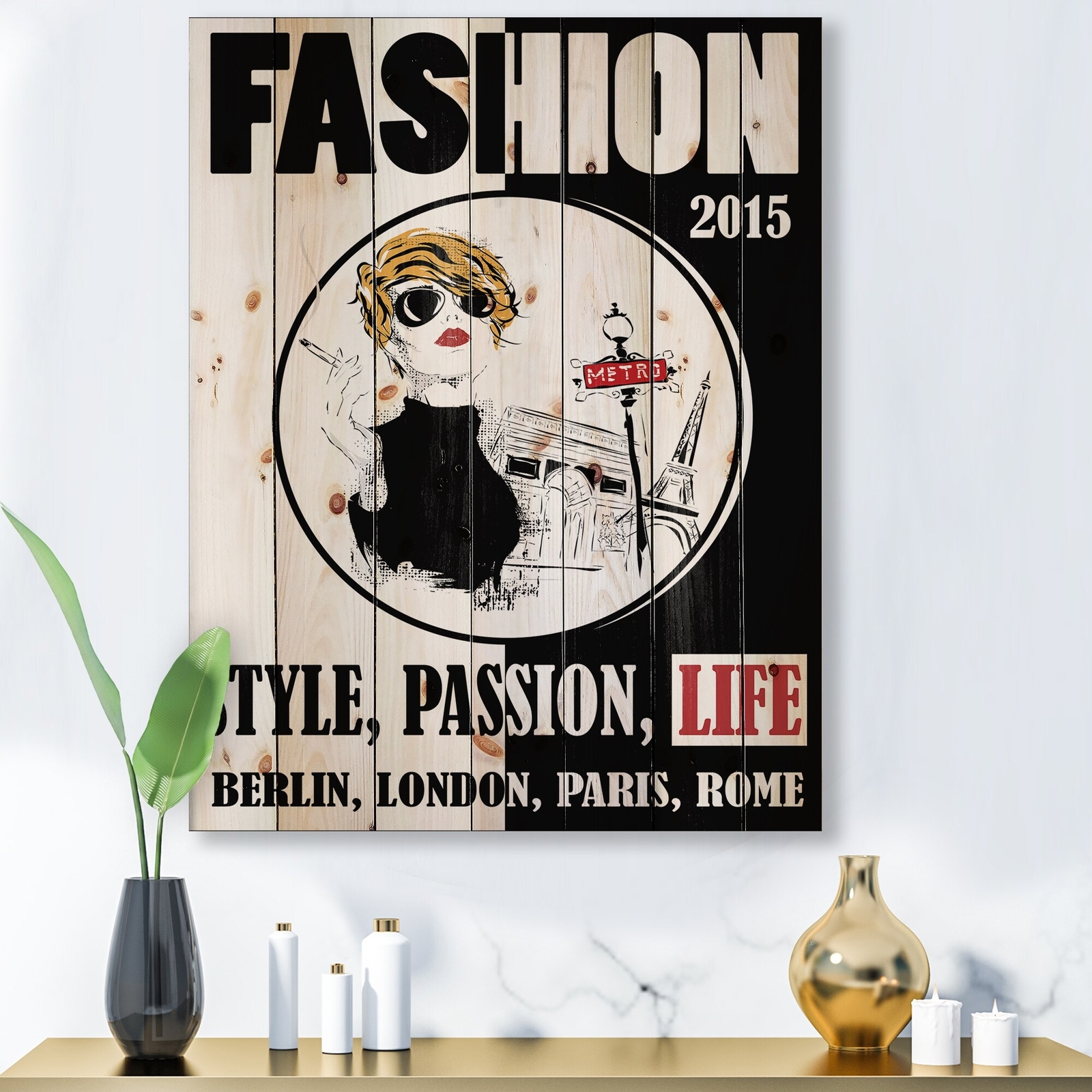 Designart 'Style Passion Life Fashion Girl I' Vintage Print