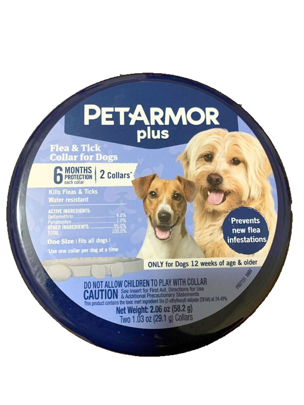 PET ARMOR PLUS 2 Collars - 6 Months Each Flea & Tick Protection for Dogs 