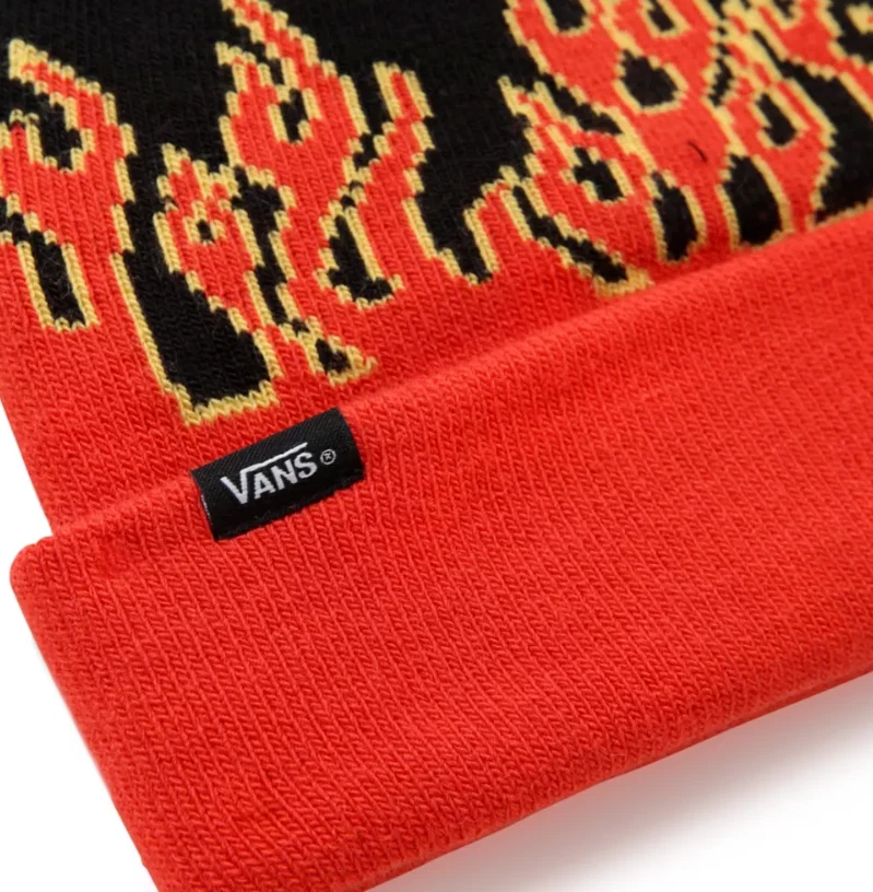 Vans Kids Digi Flames Beanie / Black Red / RRP £24 - Image 3 of 3