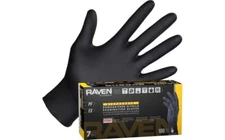 SAS Safety Raven Black Nitrile Exam Grade Gloves, 7 mil Thick, 1000/Cs