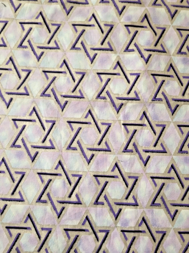 Metallic silver Stars David cotton fabric 40" l x 43" wide oop Alexander Henry - Image 2 of 4