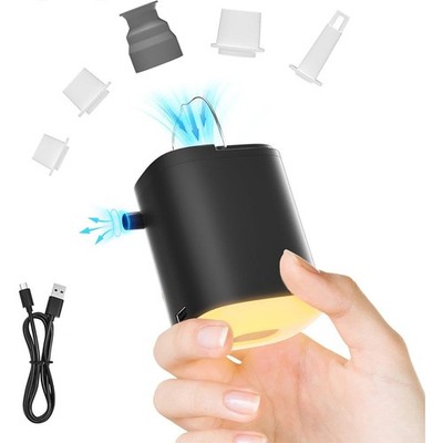 Mini Pumpe 2400mAh Elektrische Luftpumpe Vakuumpumpe Akkupumpe mit LED-Licht