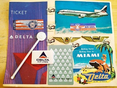 Delta Airlines Memories Collection Postcard Jr Wing SOAP Card Fits 8x10 Frame