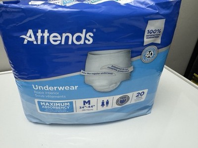 Attends adult underwear medium ultimate absorbency 4 pack case 20 per pack