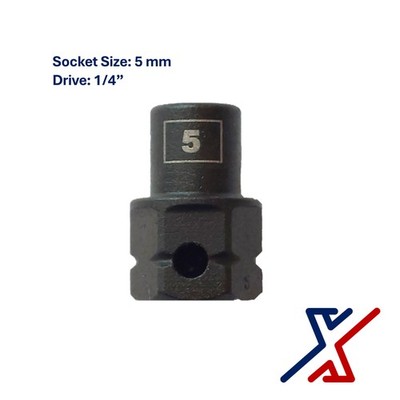 5mm. x 1/4'' Drive Nano Socket / Stuby Socket by X1 Tools