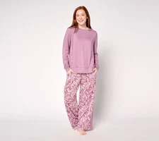 Carole Hochman Women's Sleepwear Sz S Feathersoft Wide Leg Lounge Pink A652739