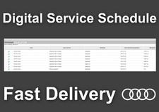 Audi Online Digital Service Schedule History Record - Emailed To You