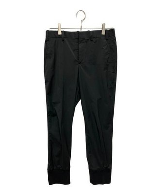 NEIL BARRETT                    Ribbed stretch nylon pants black PBPA78SH-A019