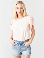 CITIZENS OF HUMANITY Adele Tulip Sleeve T-Shirt 100% Cotton Size XS Minimalist