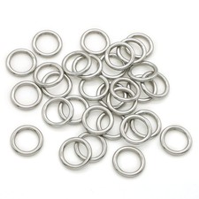 30pc Welded Stainless Steel O-Ring 15mm ID 3mm Thick Round Ring Marine Hardware