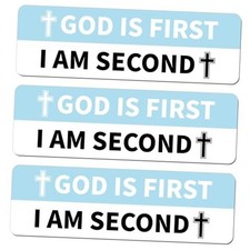 3pcs God is First I am Second Car Magnet, Christian Cross Novice Magnetic