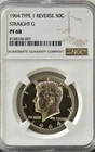 1964 PROOF KENNEDY STRAIGHT G TYPE ONE, NGC PR68, BRILLIANT, NO SPOTS OR TONING