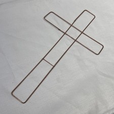 1pc Cross Metal Wreath Form Frame DIY Cross Shaped Door Decorations Wire 15”