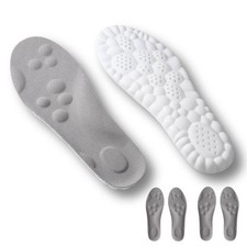 2 Pairs 4D Cloud Insoles for Women Men, Cuttable Soft Memory Foam Steppers In...