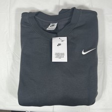 Nike Crewneck Long Sleeve Pullover Sweatshirt, Men's XXL 2XL, Dark Gray, NEW