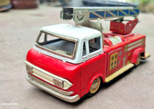 VINTAGE TRUCK 569 MF 167 FIRE TRUCK FRICTION POWERED 60's OLD CHINA WORKS RARE