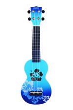 Mahalo MD1-HBBUB Hibiscus Soprano Ukulele. Blue Burst