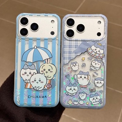 Liquid Glitter 2-in-1 Cartoon Animal Phone Case For iPhone 15 Pro 16 17 Pro Max