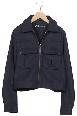 ZARA Jacke Damen Anorak Jacket Kurzmantel Gr. XS Marineblau #045zvje