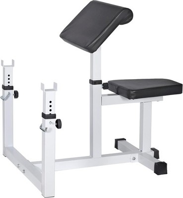 Preacher Curl Weight Bench Seated Arm Isolated Barbell Dumbbell Biceps Station
