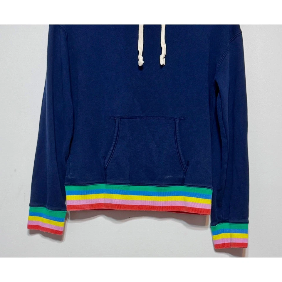 Sudadera con Capucha J.Crew Fin de Semana Retro Preparación Pequeña Ribete Arco Iris Estilo Y2K Dopamina Aderezo Foto 3 de 4