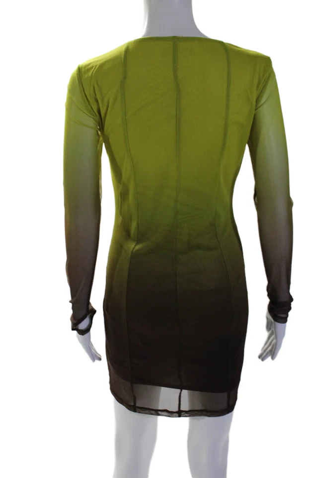 Vestido Steve Madden para mujer cuello cuadrado manga larga bloques de colores ombre talla S Foto 3 de 4