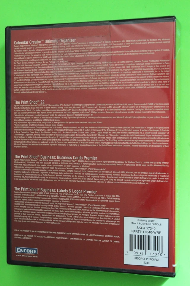 Encore Small Business Bundle The Print Shop 22, Business Cards Labels Organizer - Image 3 of 4