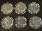 1965–1967 Kennedy Half Dollars 40% Silver Lot of 6 BU Condition $3 Face Value