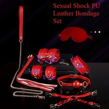 BDSM Bondage Restraints Kit PU Leather Handcuffs Restraint Gear for Couple