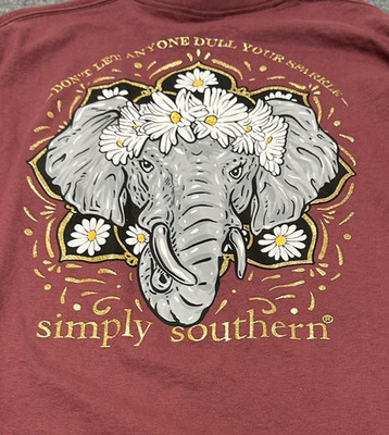 Simply Southern Shirt Medium Red Don't Let Anyone Dull Your Sparkle Long Sleeve