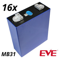 16x EVE MB31 314Ah LiFePO4 3.2V (~333Ah) +8000x Zelle Lithium-Eisenphosphat Akku