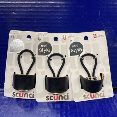 3X Scunci Real Style U Got This Barrette Ponytailers Saddle 1 Pc (3pcs Total)