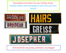 New Jersey(Any Team/League) UNSEWN Nameplate Namebar for HOCKEY Jersey READ DESC