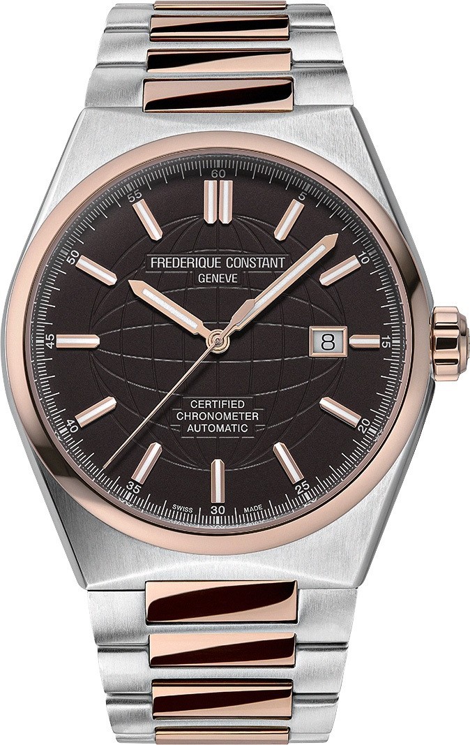 か*様 FCー09 Frederique Constant Men's Automatic Silver Rose Gold Watch 41 MM