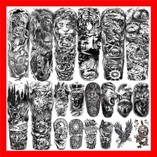 20 Sheets Extra Large Full Arm Sleeve Temporary Tattoos For Men Women Thigh, ...