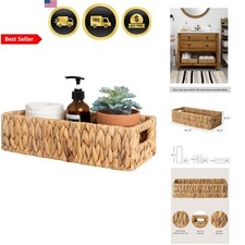 Water Hyacinth Basket Toilet Paper Storage Wicker Basket with Handles