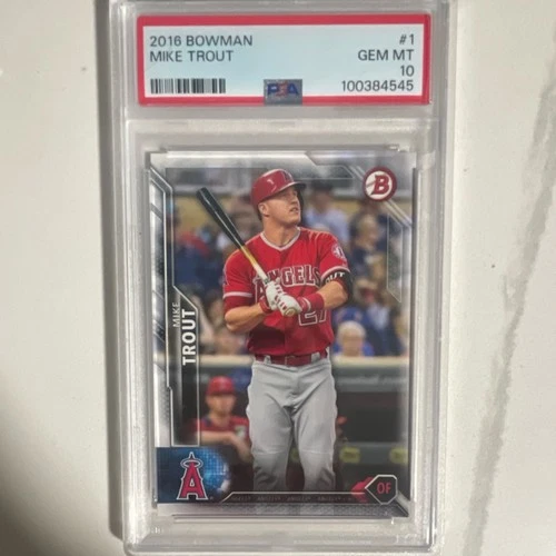 2016 Bowman Mike Trout #1 PSA 10 Base Set Los Angeles Angels MLB