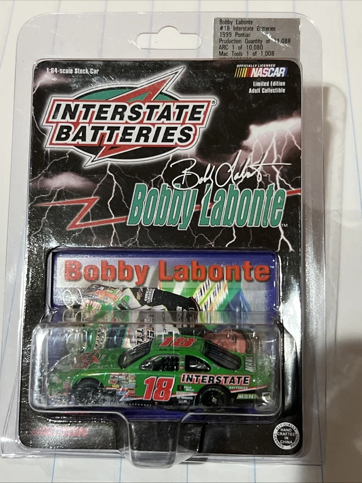 Coche de acción Bobby Labonte 1999 1:64 baterías interestatales #18 Grand Prix NASCAR Foto 2 de 4
