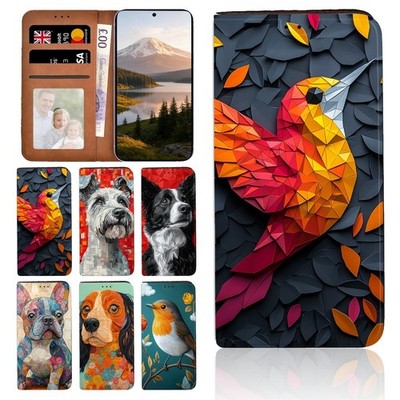 Geo Wildlife Poster Leder Flip Cover Hülle für Alcatel 1C 1S 1V 3L (2020)