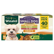 WINALOT Meaty Chunks Small Dog Mixed in Gravy Wet Dog Food Pouches 40x100g 4.19 per kilo