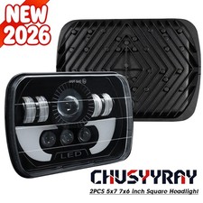 7x6" 5x7" LED headlight DRL Hi/Lo Beam Fit International Harvester 9400i 9200