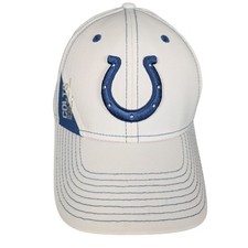 Reebok Indianapolis Colts NFL Hat White Blue Onfield Equipment Mens L XL