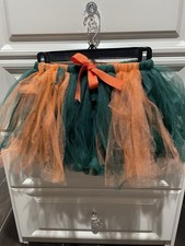 UM/Miami Hurricanes Green  Orange Tutu Skirt Dancewear, Costume