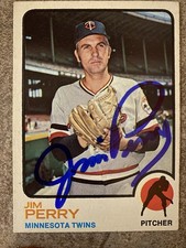 Jim Perry Minnesota Twins MLB Autographed Baseball Trading Card